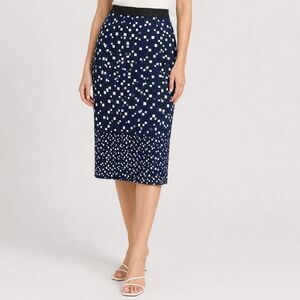 Alfani Polka-dot Midi Skirt Blue Polka-dot XS